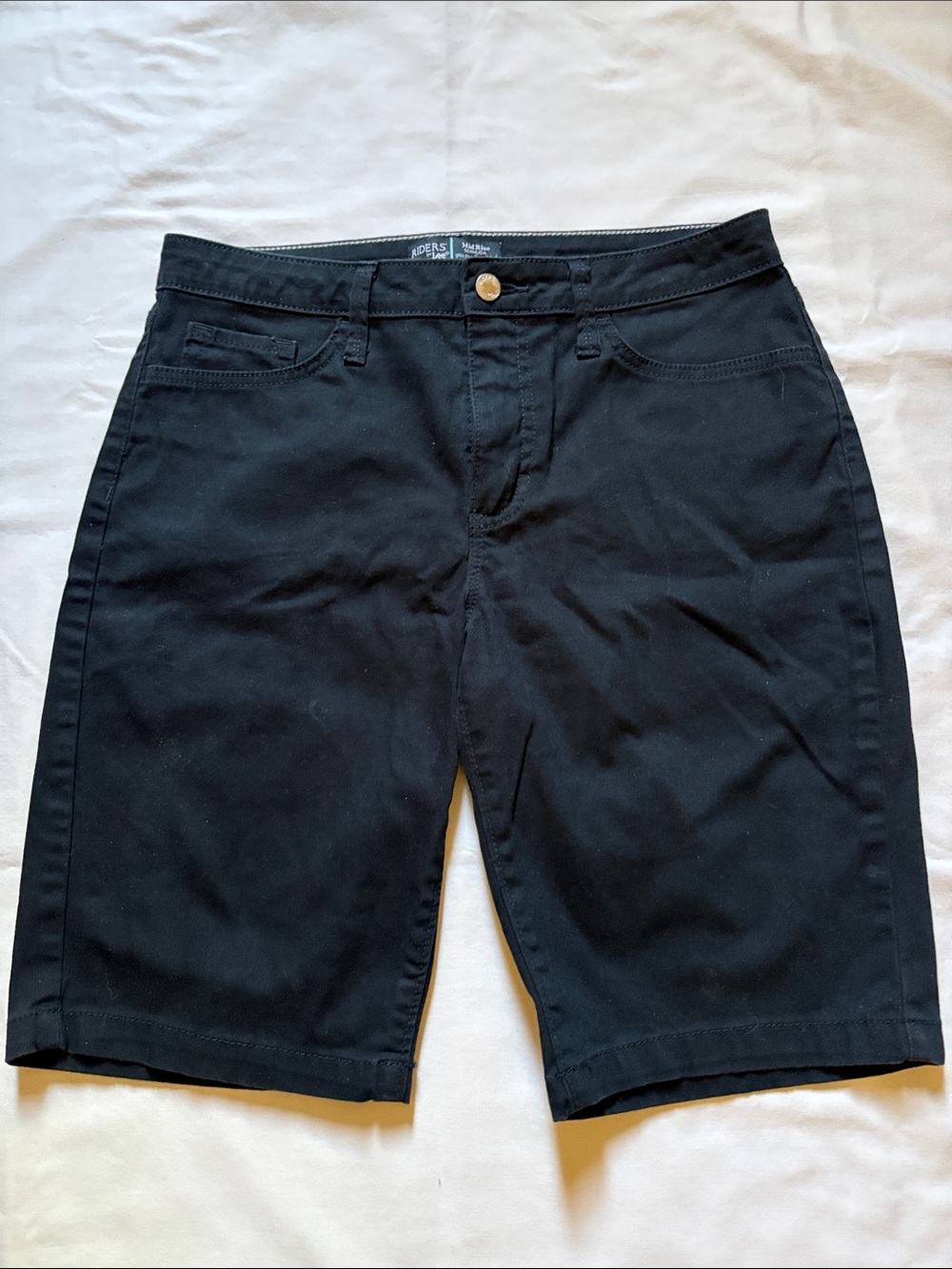 Riders by Lee Black Mid-Length Bermuda Shorts